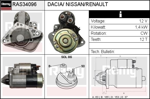 DELCO REMY Käynnistinmoottori RAS33491